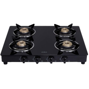 Elica Vetro Glass Top 4 Burner Gas Stove